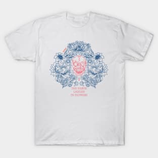 Skull flowers Blue/red edition T-Shirt